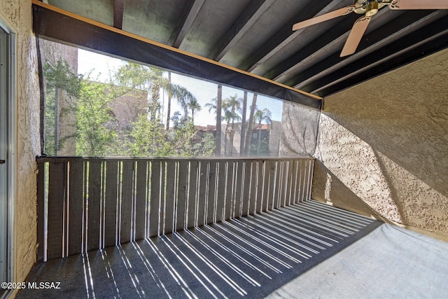 deck featuring ceiling fan