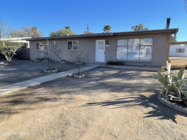 view of single story home