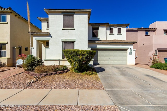 view of front facade featuring a garage