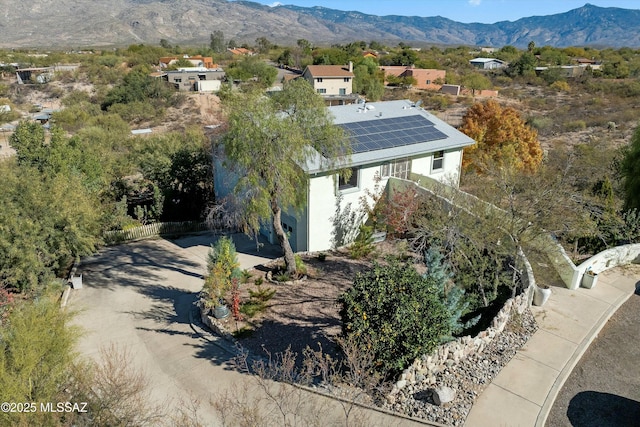 bird's eye view with a mountain view