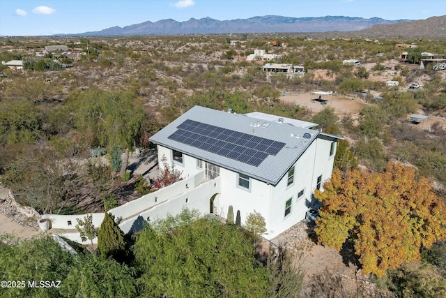 drone / aerial view with a mountain view