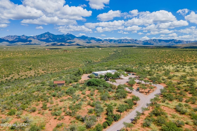 drone / aerial view with a mountain view