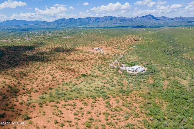 drone / aerial view with a mountain view