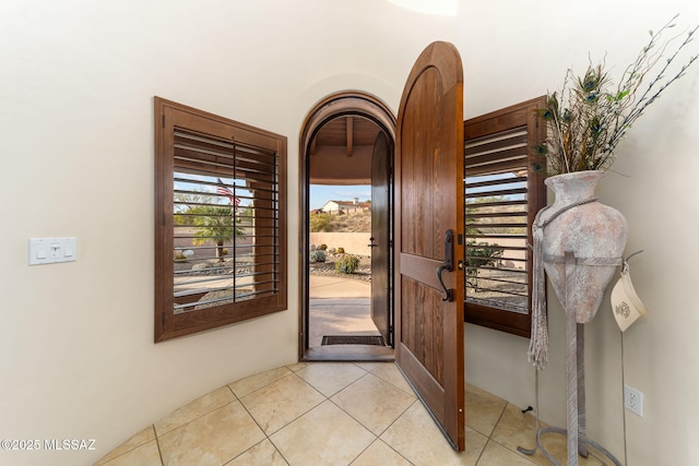 view of tiled entrance foyer