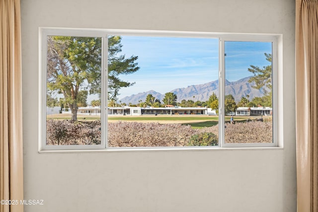 room details with a mountain view