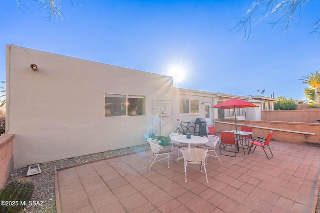 view of patio / terrace featuring a grill