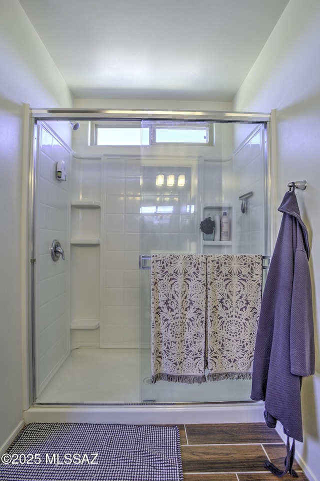 bathroom with walk in shower