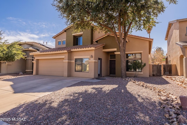 view of front of house with a garage