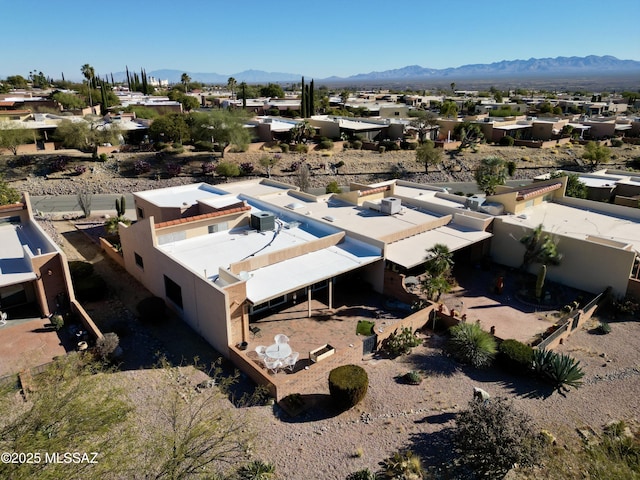 aerial view with a mountain view