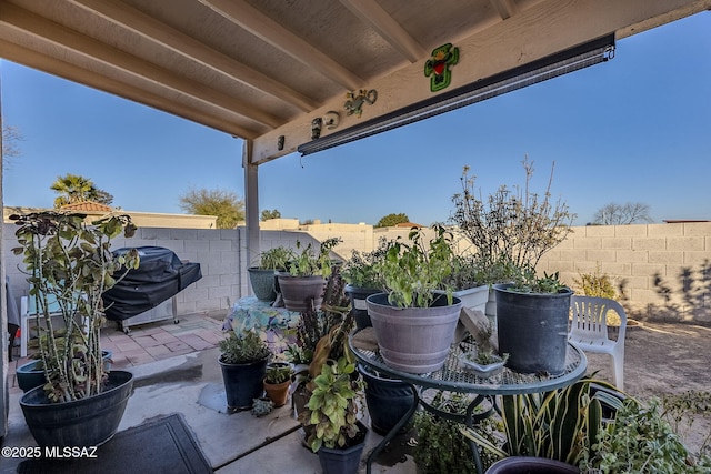 view of patio featuring grilling area