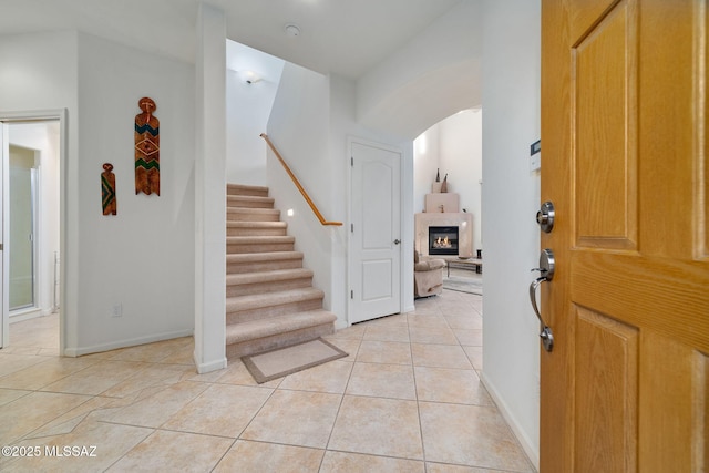 view of tiled entrance foyer