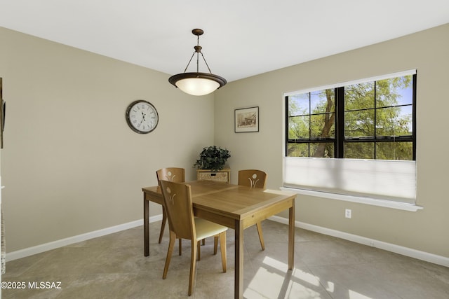 view of tiled dining space