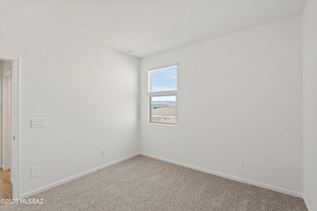 spare room with light colored carpet