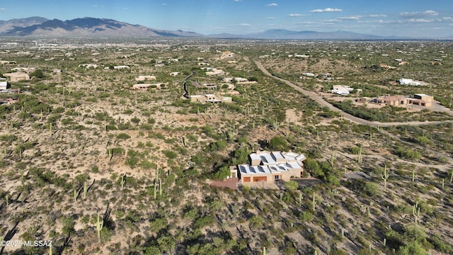 aerial view with a mountain view