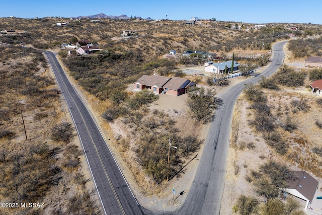 drone / aerial view with a mountain view