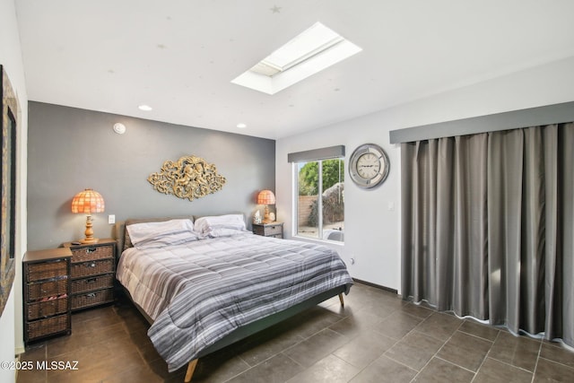 bedroom featuring a skylight