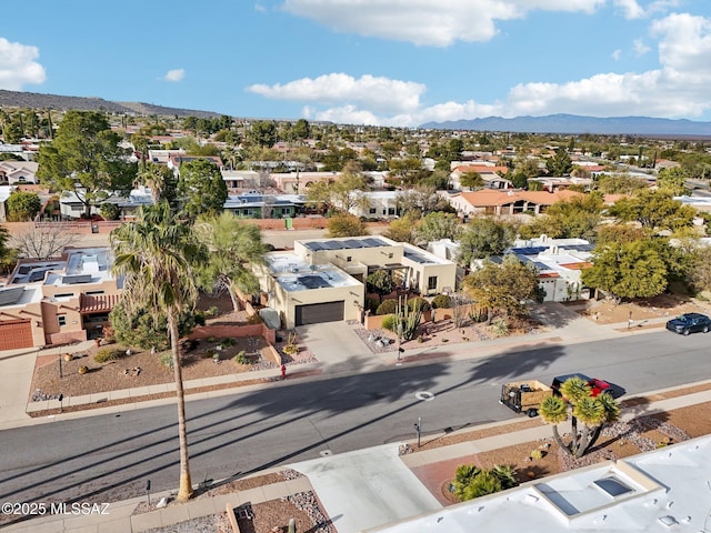 bird's eye view with a mountain view