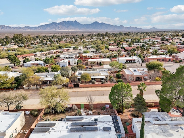 aerial view with a mountain view