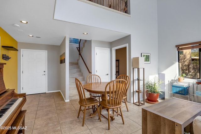 view of tiled dining room