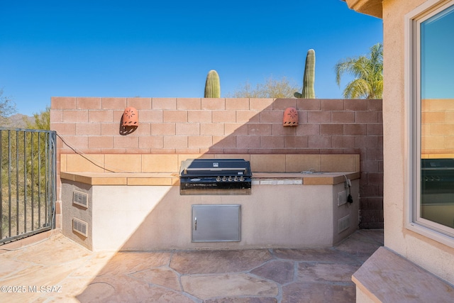 view of patio with area for grilling