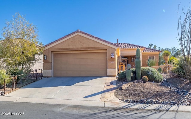 view of front of house with a garage