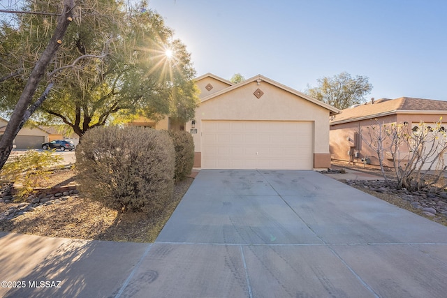 view of front of house with a garage