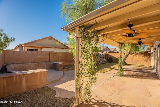 view of patio / terrace with ceiling fan