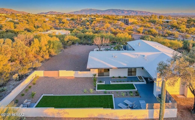 aerial view featuring a mountain view