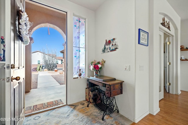 entrance foyer featuring light hardwood / wood-style floors