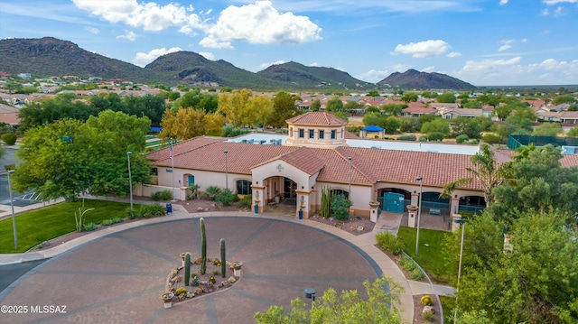 exterior space with a mountain view