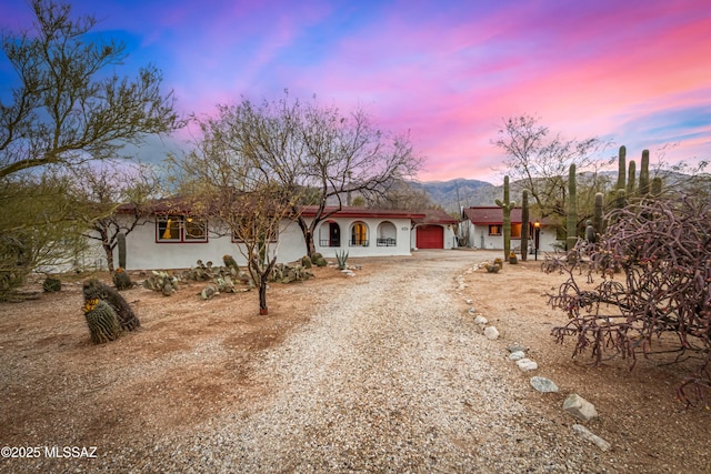 view of front of house with a garage