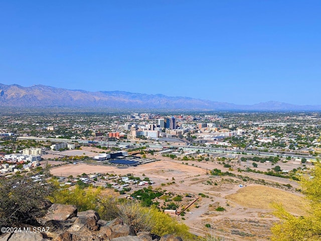 aerial view featuring a mountain view