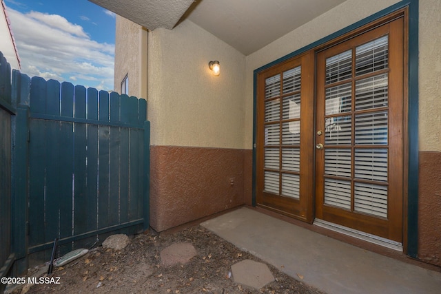 entrance to property with french doors