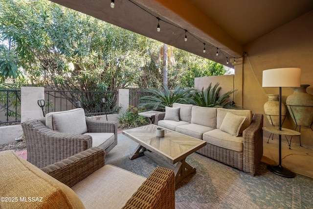 view of patio / terrace featuring an outdoor living space