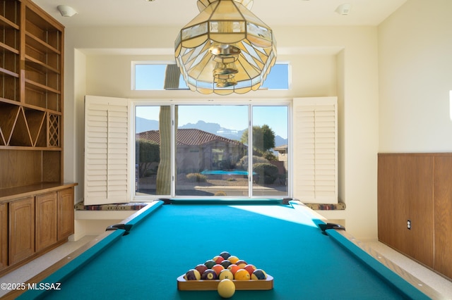 game room with pool table