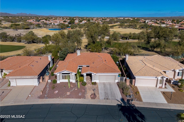 1845 E Mellow Trl, Oro Valley, AZ 85755 - aerial view of residential area with a mountainous background