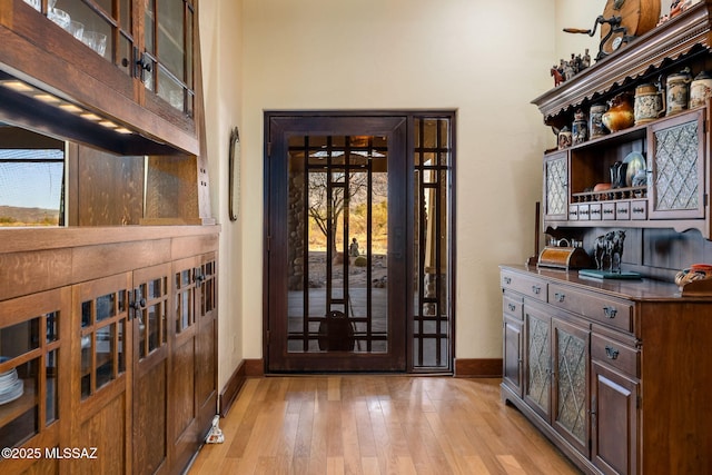 interior space featuring light wood-type flooring