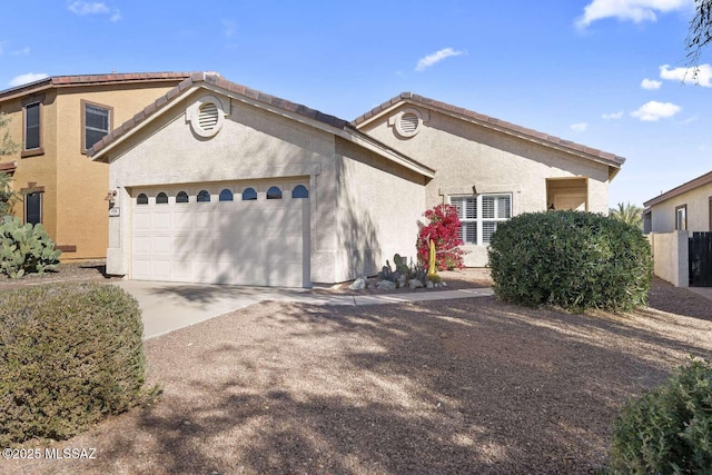 view of front of house with a garage