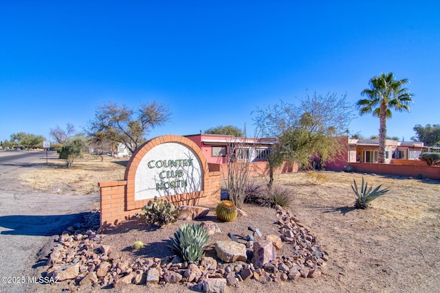 view of community sign