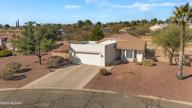 view of front of property with a garage