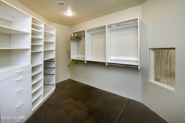 spacious closet with visible vents