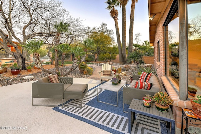 view of patio featuring outdoor lounge area