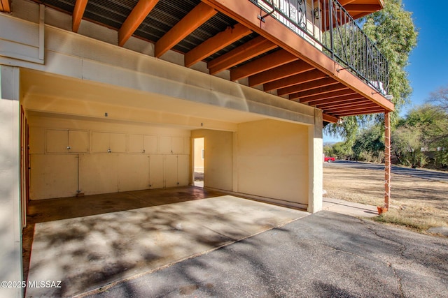 view of garage