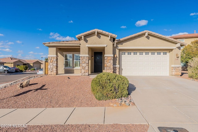 view of front of property featuring a garage