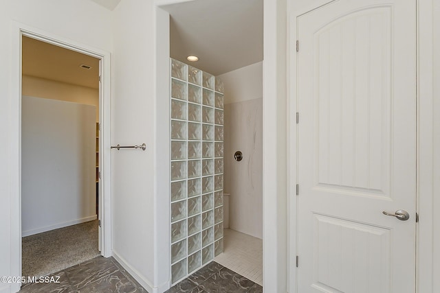 bathroom featuring a walk in shower