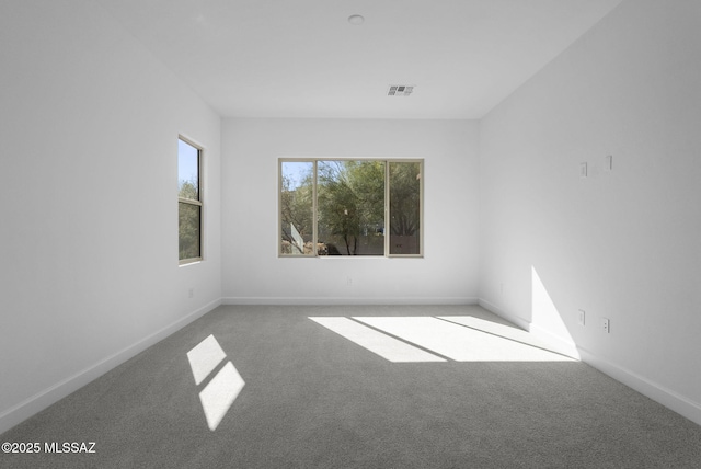 carpeted empty room featuring plenty of natural light