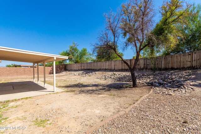 view of yard with a patio area