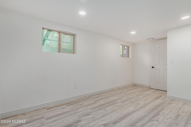 empty room featuring light wood-type flooring