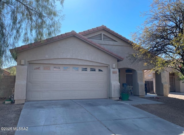 view of front of house with a garage