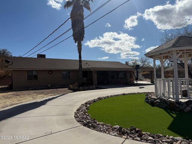 exterior space with a gazebo